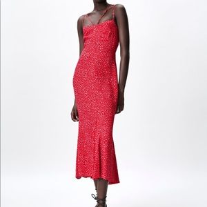 Red floral Zara dress